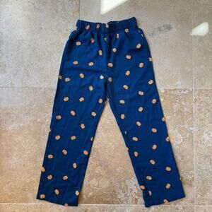 Crewcuts Kids Pajama Pants Size 6-7 Navy Pumpkin Fall Fun Sleepwear